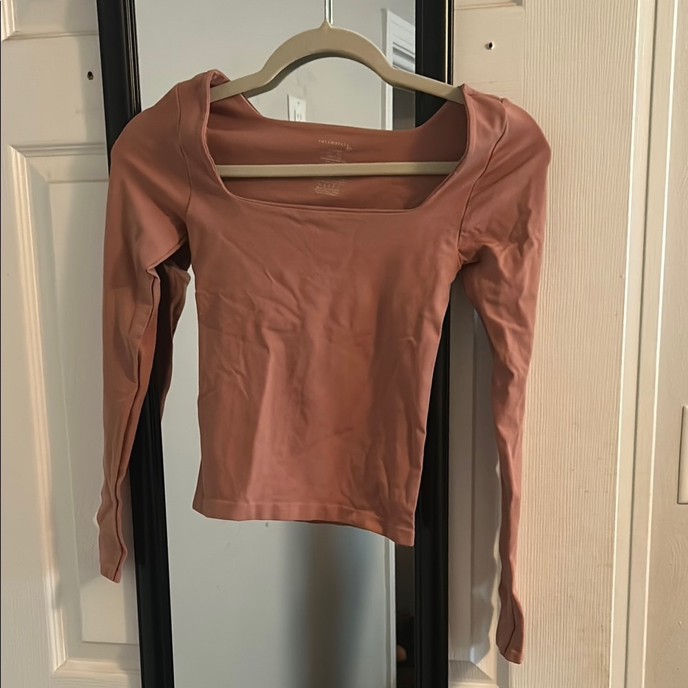 Free People Brown Long Sleeve Fitted Bodysuit